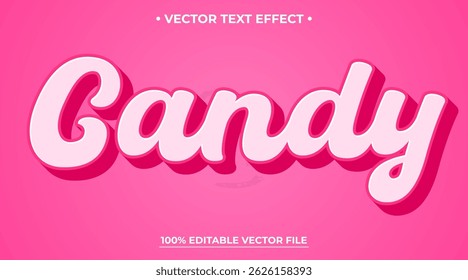 Candy 3d editable text effect Pink text effect mockup template