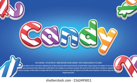 Candy 3d style editable text effect template