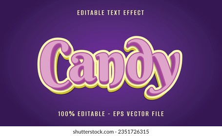 Candy 3d text effect design	