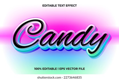 Candy 3d text effect and editable text, template 3d style use for business tittle