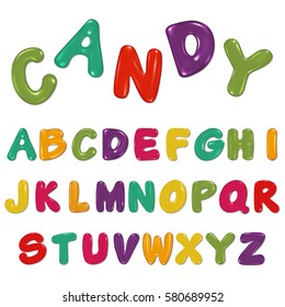 Candy Alphabet Isolated On White