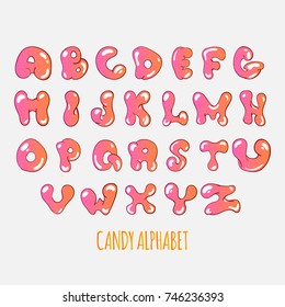 candy alphabet. vector illustration. 