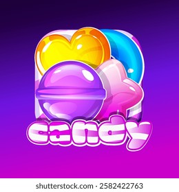 Candy APP icon, Game Icon for your design. Candy ICON for clipart, stickers, posters and game assets