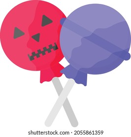 Candy apple Concept, Ccandy pumpkins Vector Icon Design, Halloween costume Symbol, Holiday Celebrations Sign, Saints Eve festivals Stock illustration