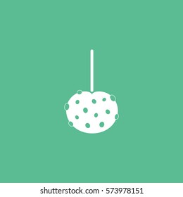 Candy Apple Flat Icon On Green Background