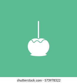 Candy Apple Flat Icon On Green Background
