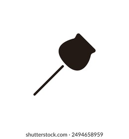 Candy apple icon. Flat silhouette version.