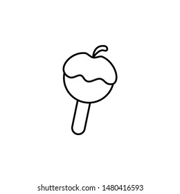 candy, apple, stick icon. Simple thin line, outline vector of Amusement icons for UI and UX, website or mobile application