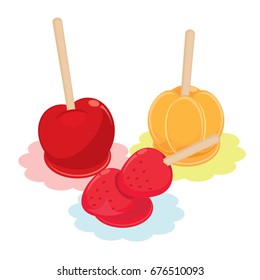 Candy Apple Strawberry  and Orange 