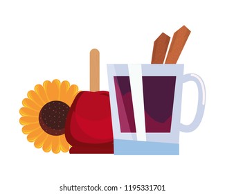 candy apple sunflower and cinnamon drink