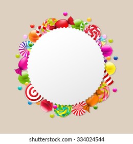 Candy Background With Gradient Mesh, Vector Illustration