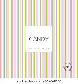 Candy Background - Sweet Delights. Background With Label. Design Element.