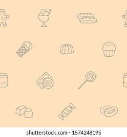 Candy background - Vector seamless pattern of sweet food for graphic design