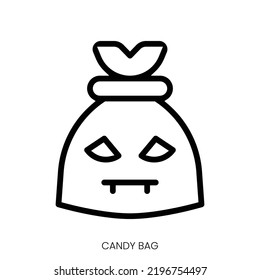 candy bag icon. Line Art Style Design Isolated On White Background