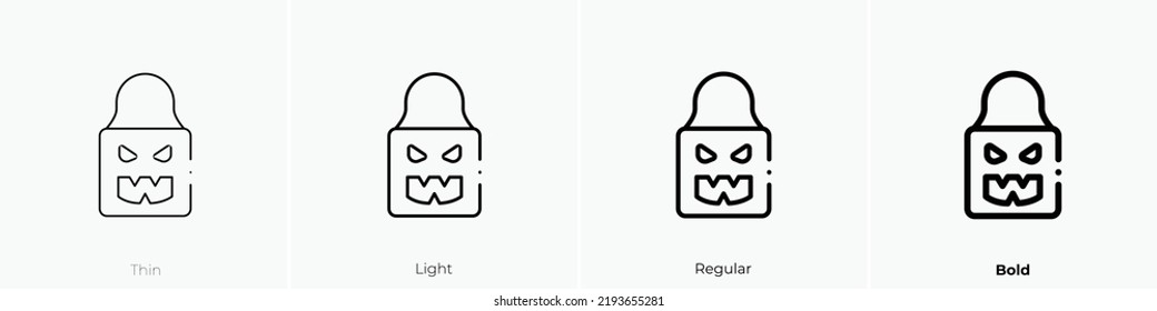 icono de bolso de caramelo. Diseño delgado, ligero y audaz aislado en un fondo blanco