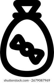 candy bag line style icon design