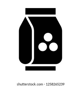 Candy bag vector, grocery store related solid design icon