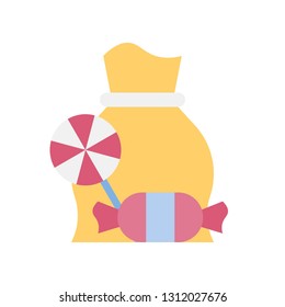 Candy bag vector illustration, Isolated flat design icon