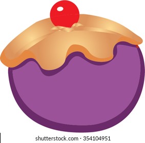 Candy Ball Shape Red and Purple Cartoon Vector