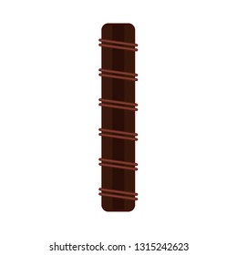 Candy bar chocolate top view tasty delicious vector icon. Cookie sweet cream plate brown dark dessert cocoa snack