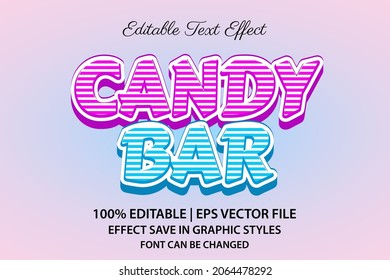 Candy Bar Pink And Blue 3d Editable Text Effect