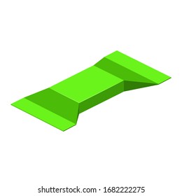 Barra de caramelo envuelto en chocolate de comida dulce isométrica . Vector aislado en fondo blanco