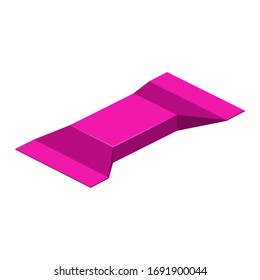 Barra de caramelo envuelto en chocolate de comida dulce isométrica . Vector aislado en fondo blanco