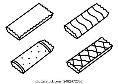 Candy Bars line art demonstrating clean and elegant lines