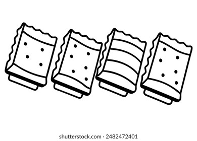 Candy Bars line art displaying stylish linear treat interpretations