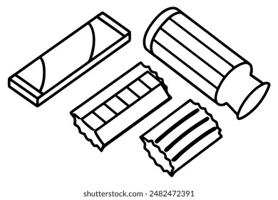 Candy Bars line art presenting intricate bar texture details