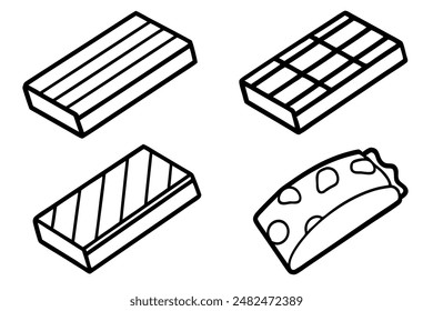 Candy Bars line art showcasing intricate candy illustration