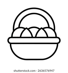 Candy Basket Icon in Outline Style