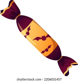 Candy with bats for Halloween isolated