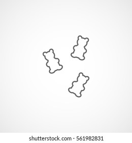 Candy Bears Line Icon On White Background