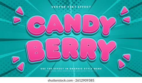 Candy Berry 3d editable text effect Template Suitable for Sweet Products