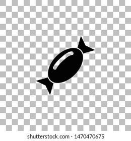 Candy. Black flat icon on a transparent background. Pictogram for your project