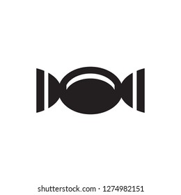 Candy - black icon on white background vector illustration for website, mobile application, presentation, infographic. Sweet concept sign. Graphic design element. 