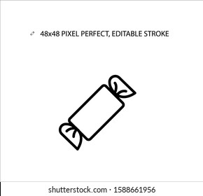 Candy black line simple icon. Icon for web sites and  mobile apps. Editable Stroke. 48x48 Pixel Perfect. 
