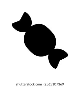 Candy black silhouette vector illustration on white background. 