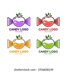 candy bonbon potion sweet sugar logo icon simple concept design vector illustration