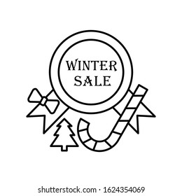 Candy bow icon. Simple line, outline vector elements of winter sale icons for ui and ux, website or mobile application