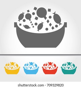 Candy Bowl Single Icon Vector Illustration