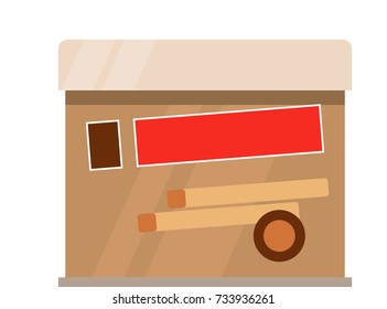 Candy box isolated front view vector illustration