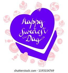 Candy box sweetest day logo. Simple illustration of candy box sweetest day vector logo for web design