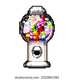 candy bubblegum machine game pixel art retro vector. bit candy bubblegum machine. old vintage illustration