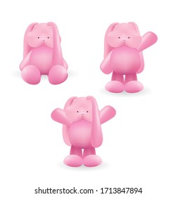 Candy bunny isolated on white background. Vector illustration.