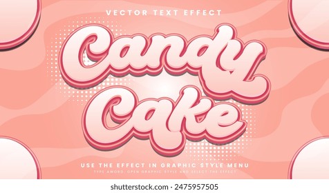 Candy Cake 3d editierbare Texteffekt-Vorlage geeignet für süße Lebensmittel