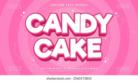 Candy Cake 3d editable text effect Template