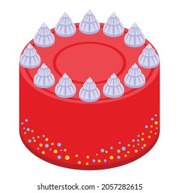 Candy cake icon. Isometric of candy cake vector icon for web design isolated on white background