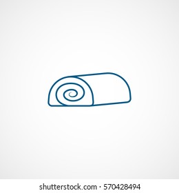 Candy Cake Roll Blue Line Icon On White Background
